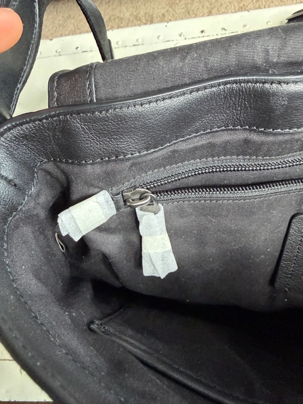 COACH Black‎ Gray Signature Canvas and Leather Messenger Bag Metropolitan Canvas